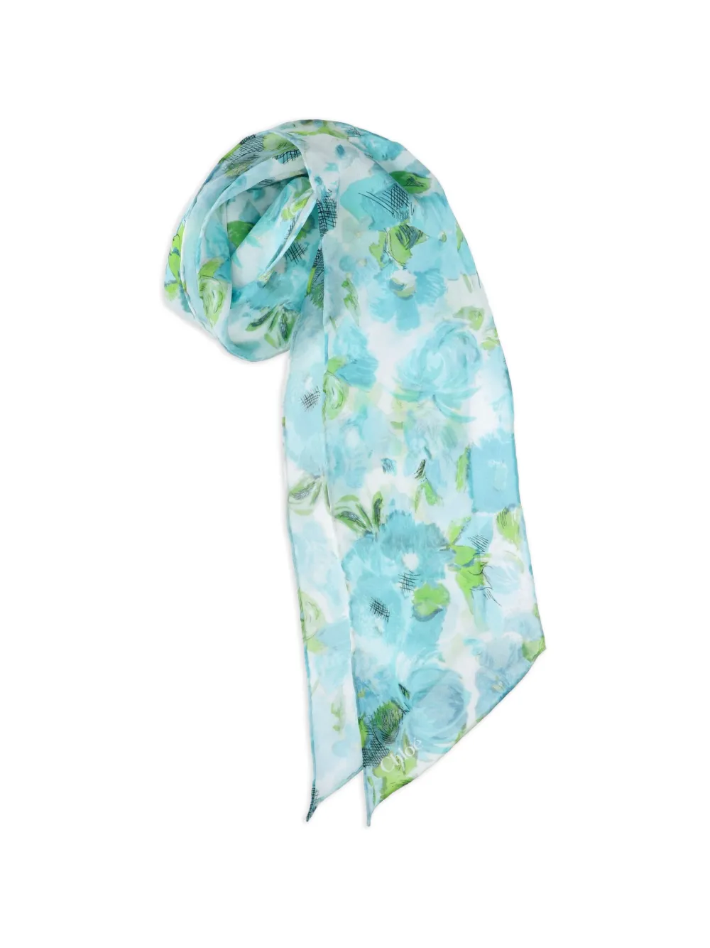 Chloé Sjaal met bloemenprint Wit