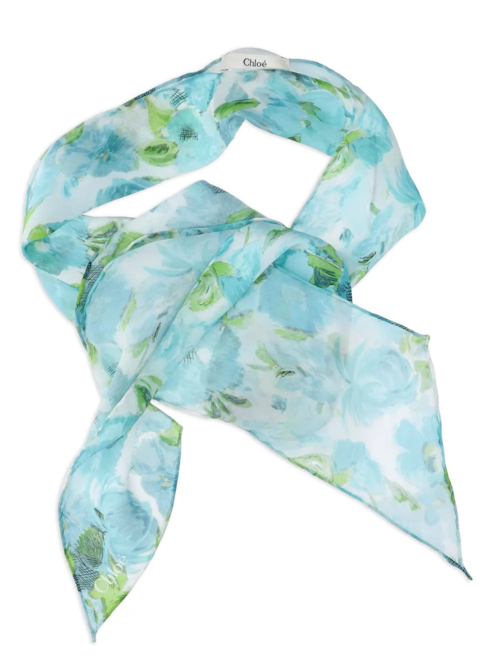Chloé Sjaal met bloemenprint Wit