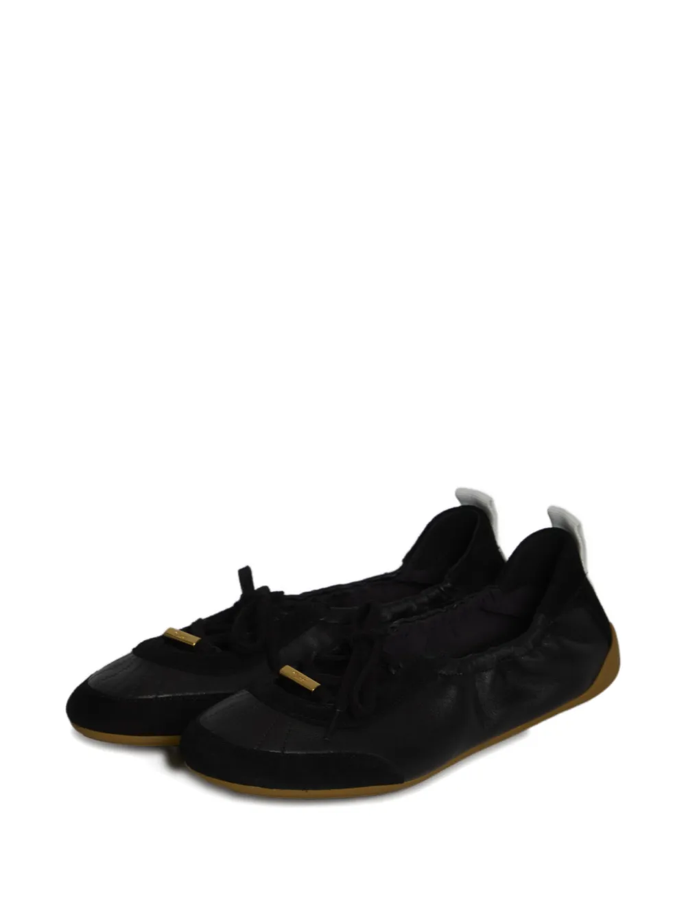 Chloé Kick Ballerina suede insert lace-up ballet flats Zwart