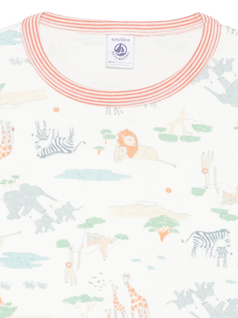 Petit Bateau Pyjama met dierenprint Wit
