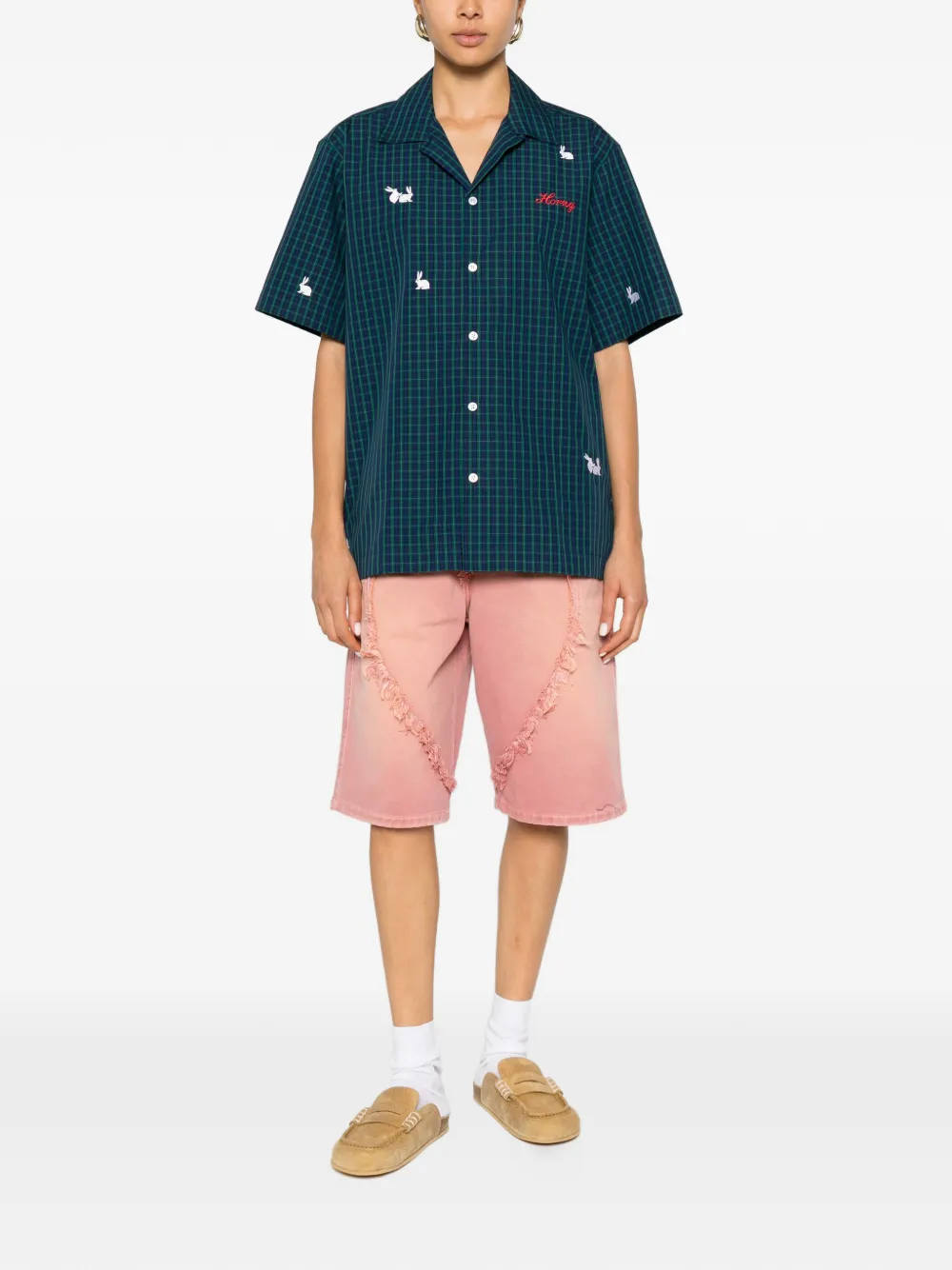  Carne Bollente Camisa Check Me Out - Verde 