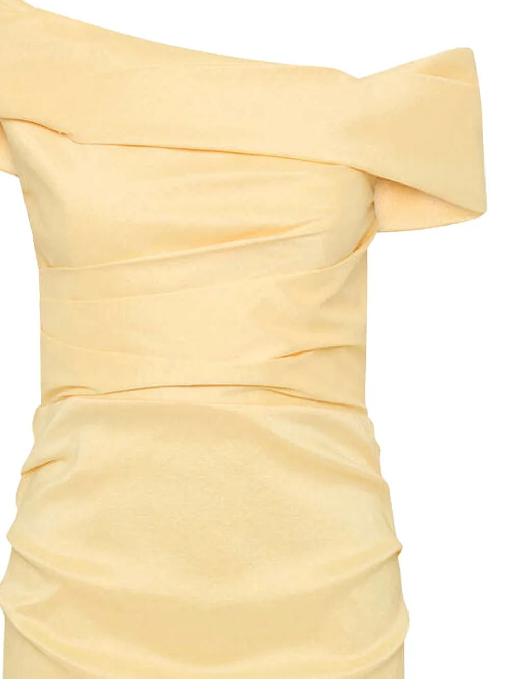 Rebecca Vallance Mandy off-shoulder mini-jurk Geel
