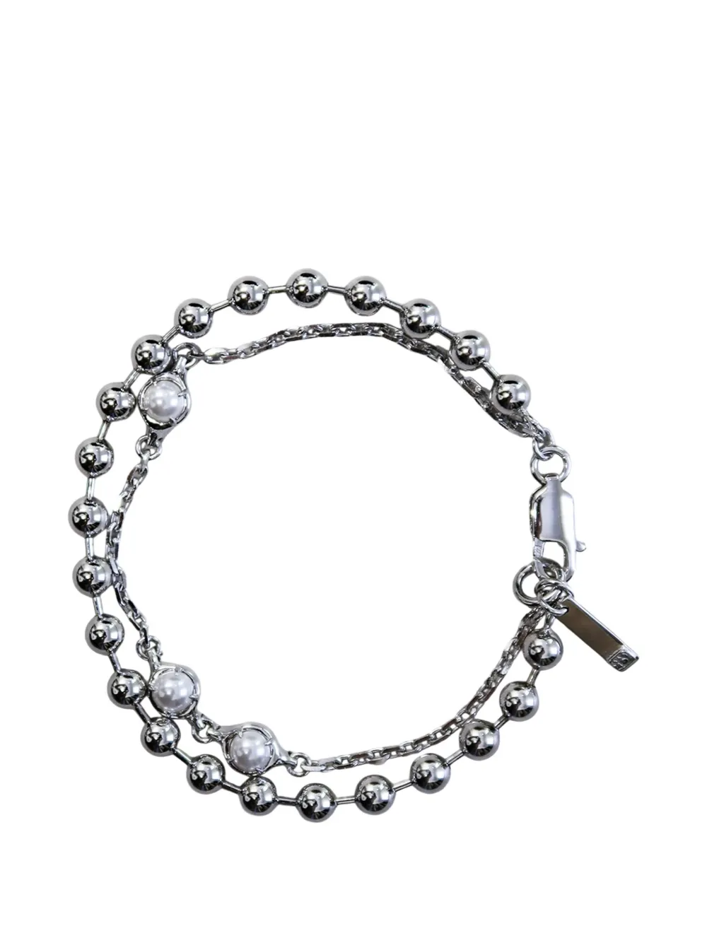 SWEETLIMEJUICE pearl-embellished double-chain bracelet - Argento