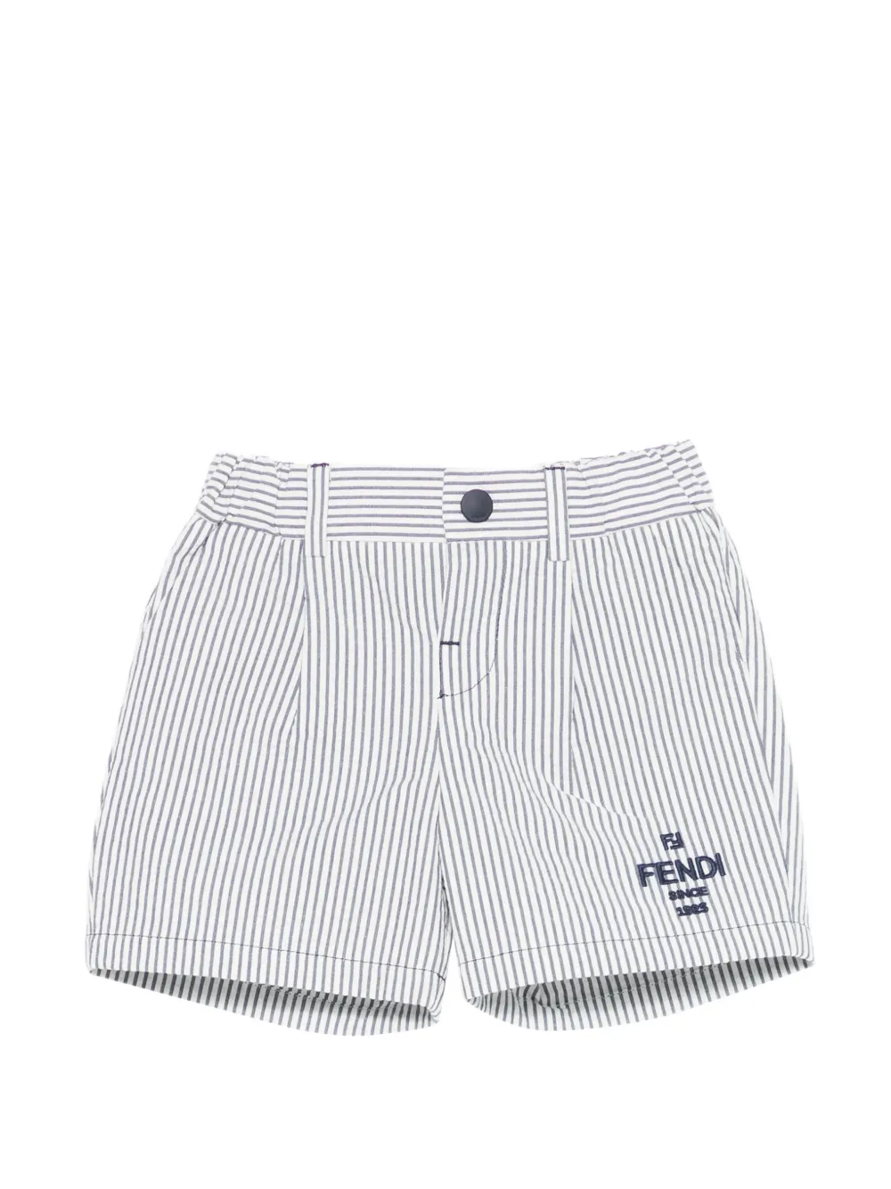 Fendi Kids striped logo shorts - Bianco