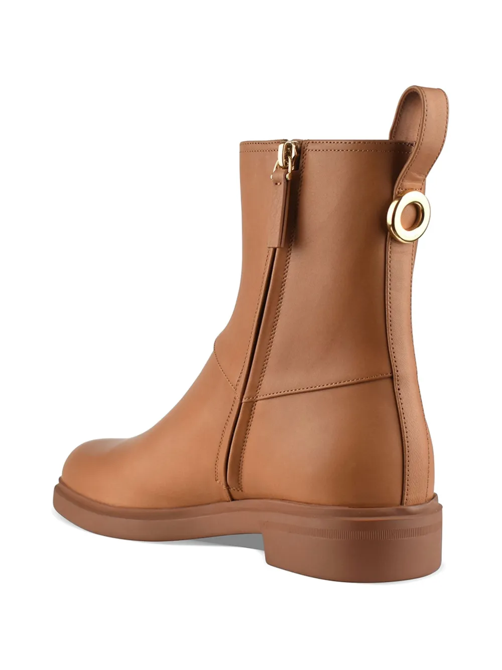 Loro Piana Kilda leather ankle boots Beige