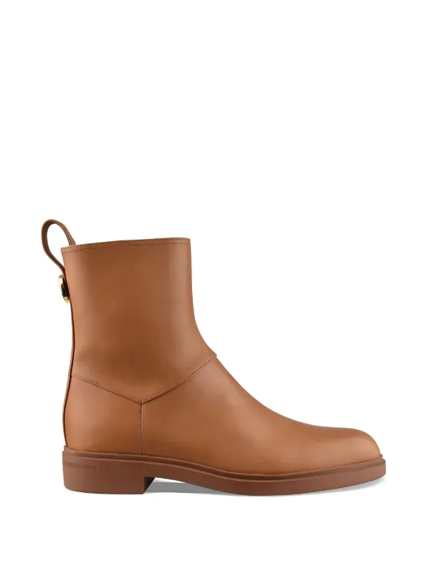 Loro Piana Kilda Leather Ankle Boots in Neutrals