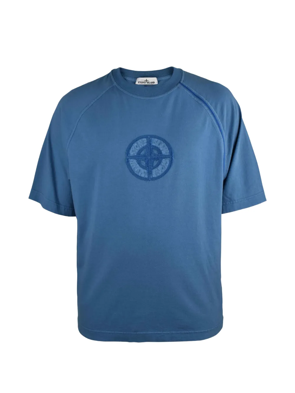 Stone Island T-Shirt mit Logo-Stickerei - Blau