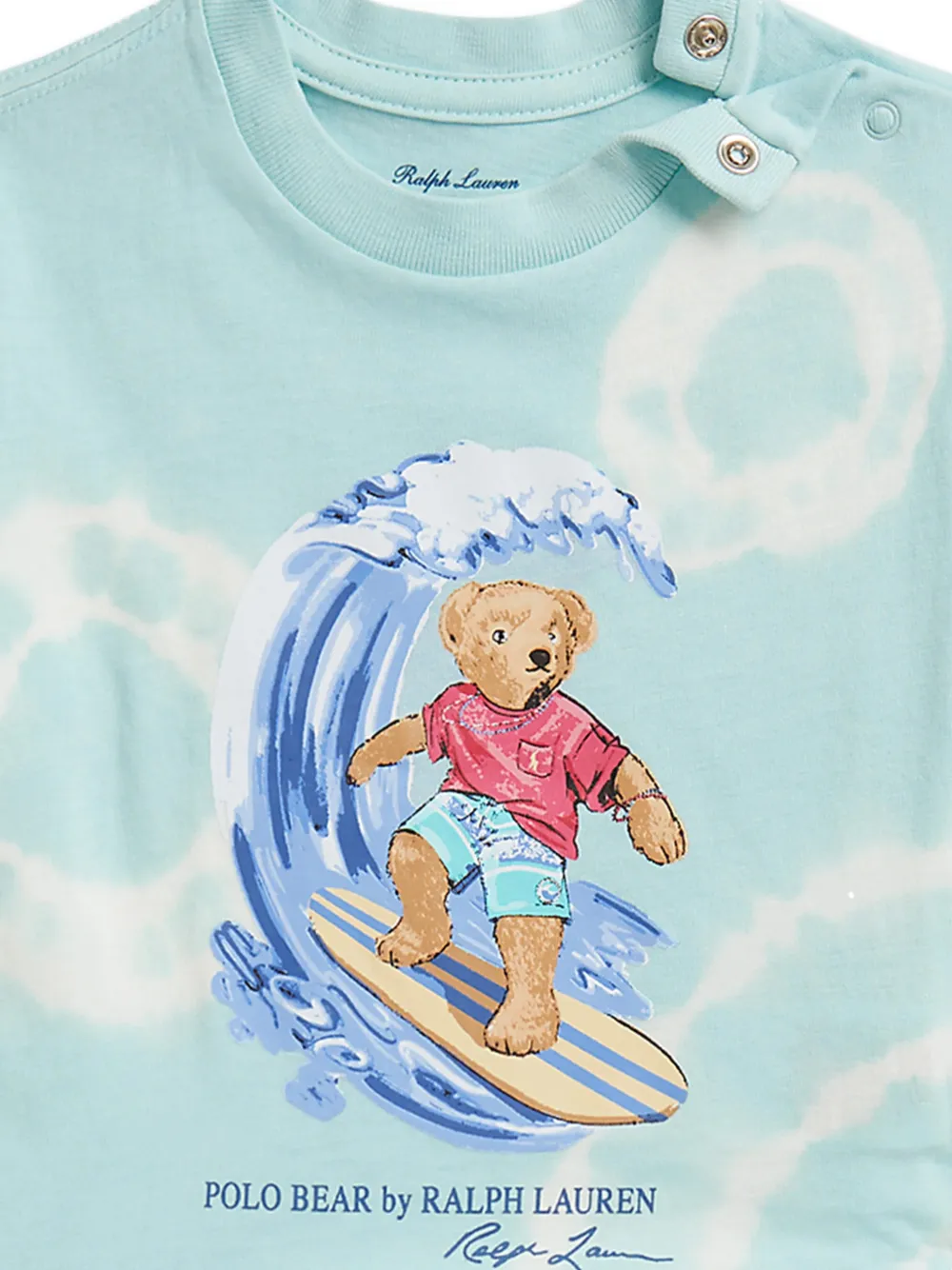POLO RALPH LAUREN KIDS Polo Bear shorts met tie-dye print Blauw