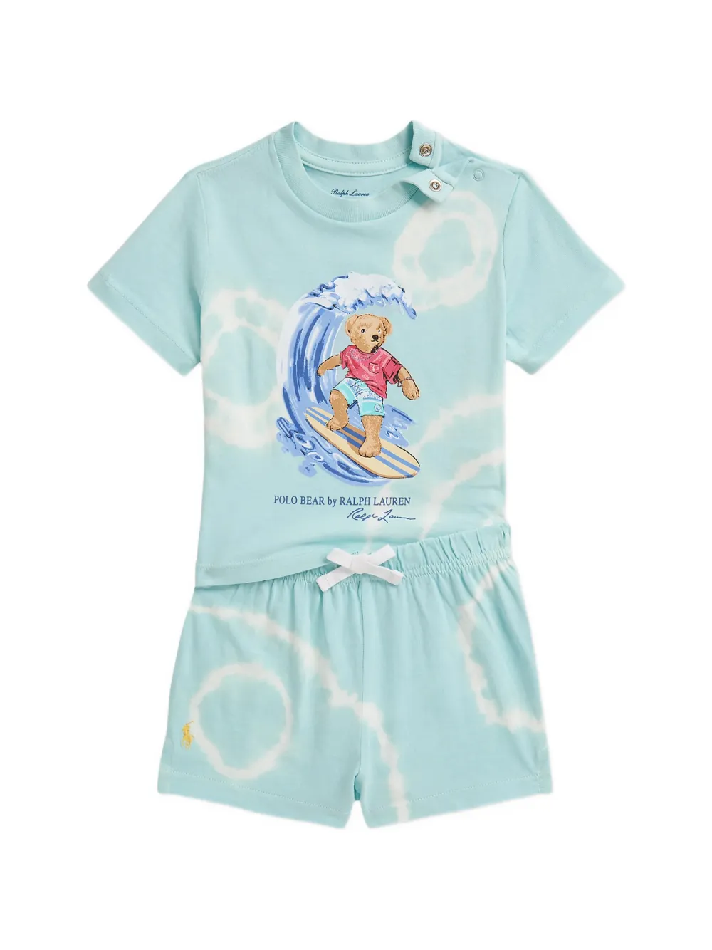 POLO RALPH LAUREN KIDS tie-dye effect shorts set - Blue