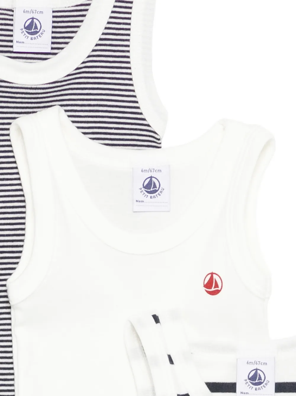  Petit Bateau Conjunto De Pelele A Rayas - Blanco 