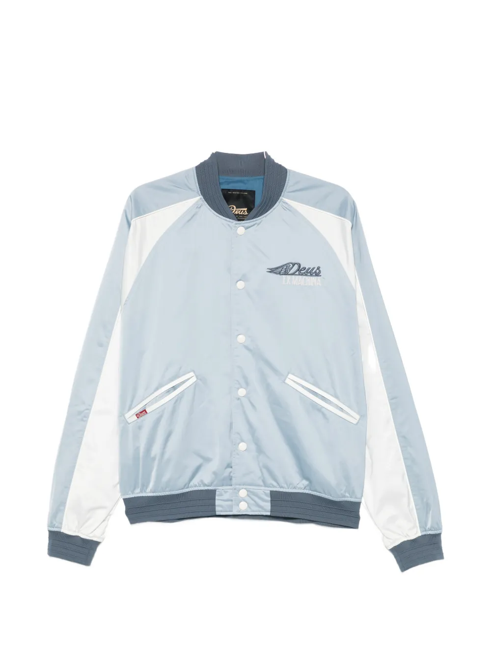 Deus Ex Machina logo-embroidered colour-block jacket - Blu