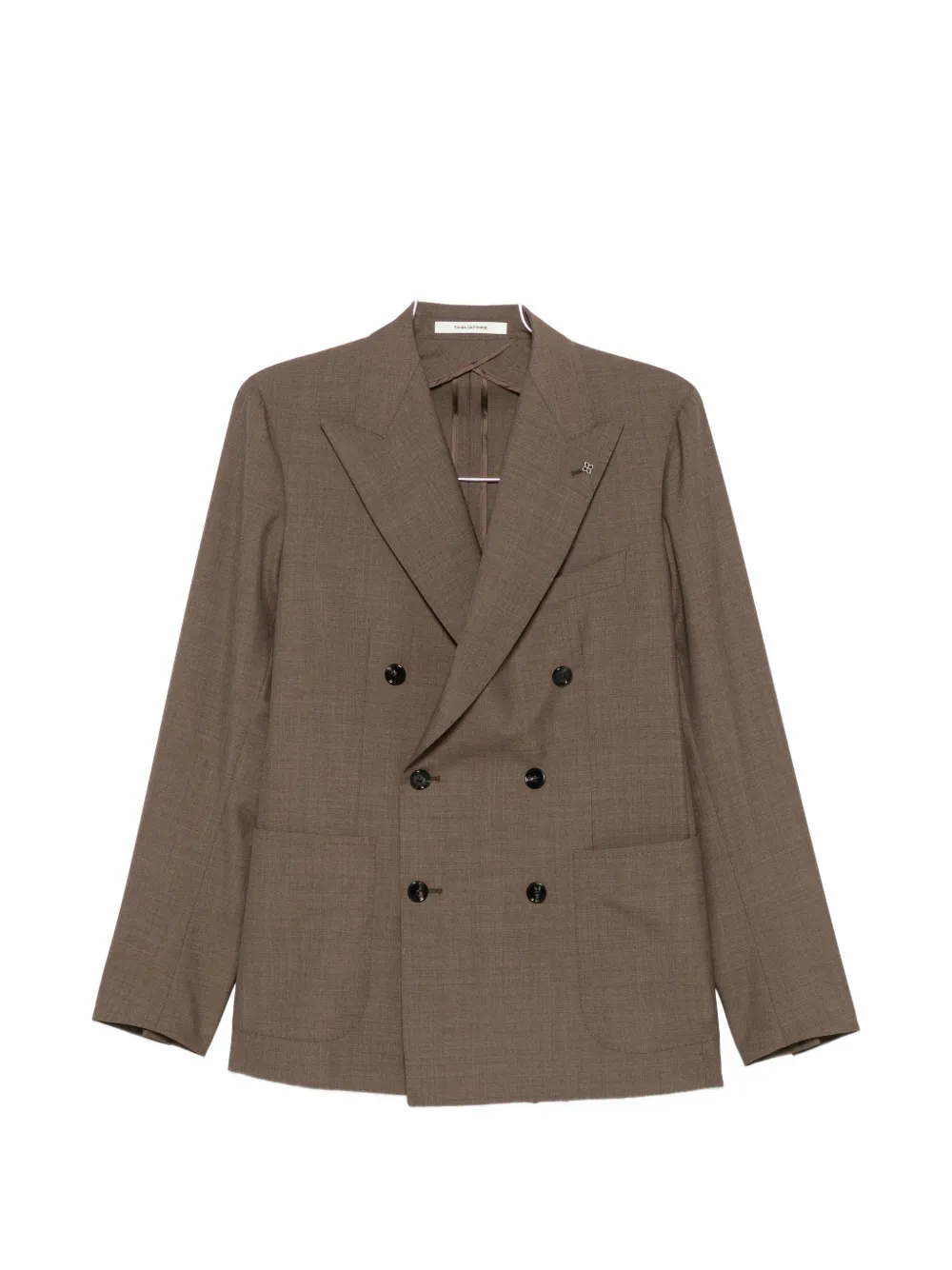 Tagliatore double-breasted virgin-wool suit - Marrone
