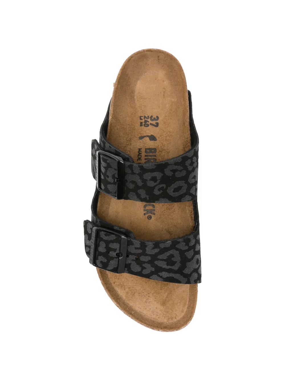 Birkenstock Arizona leopard-print sandals Zwart