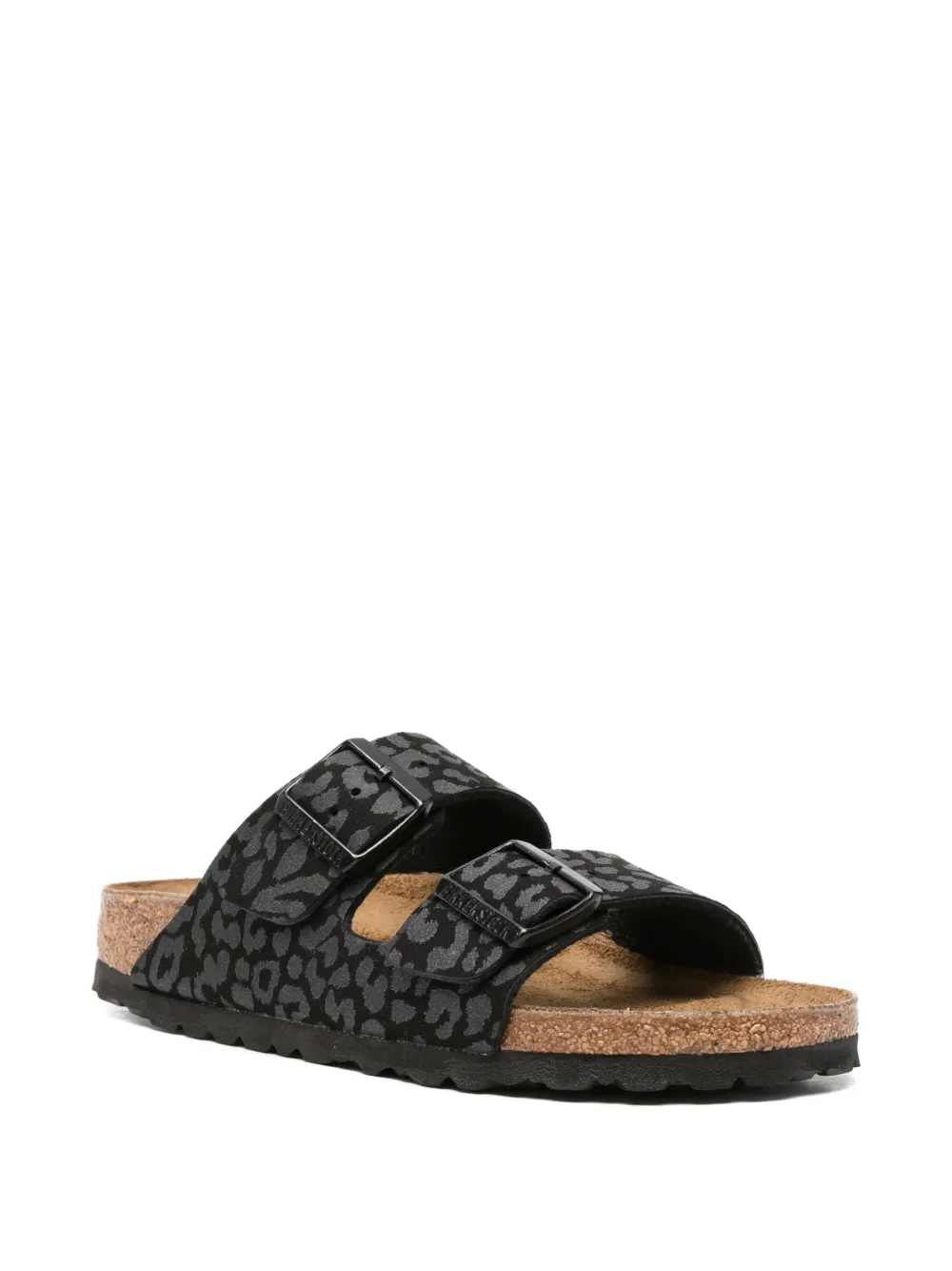 Birkenstock Arizona leopard-print sandals Zwart