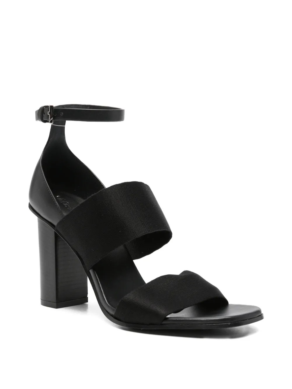 Max Mara Masode buckle-fastening block-heel sandals Zwart