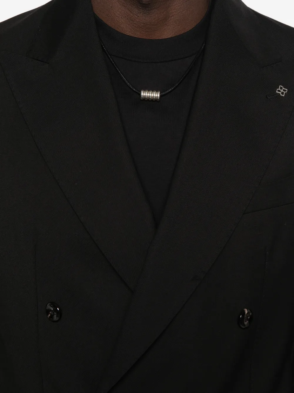 Tagliatore Jack met puntige revers en dubbele rij knopen Zwart