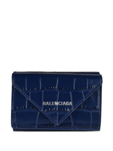 Balenciaga crocodile-effect logo paper wallet