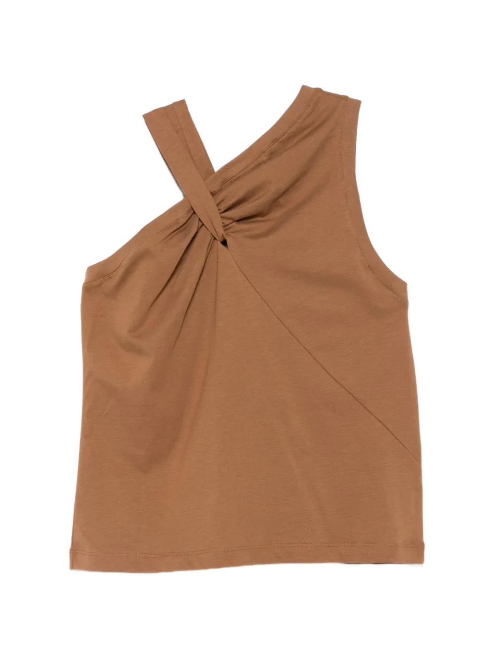 Solotre Twisted-strap Top In Brown