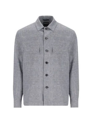 Zegna フラップポケット シャツ | グレー | FARFETCH JP