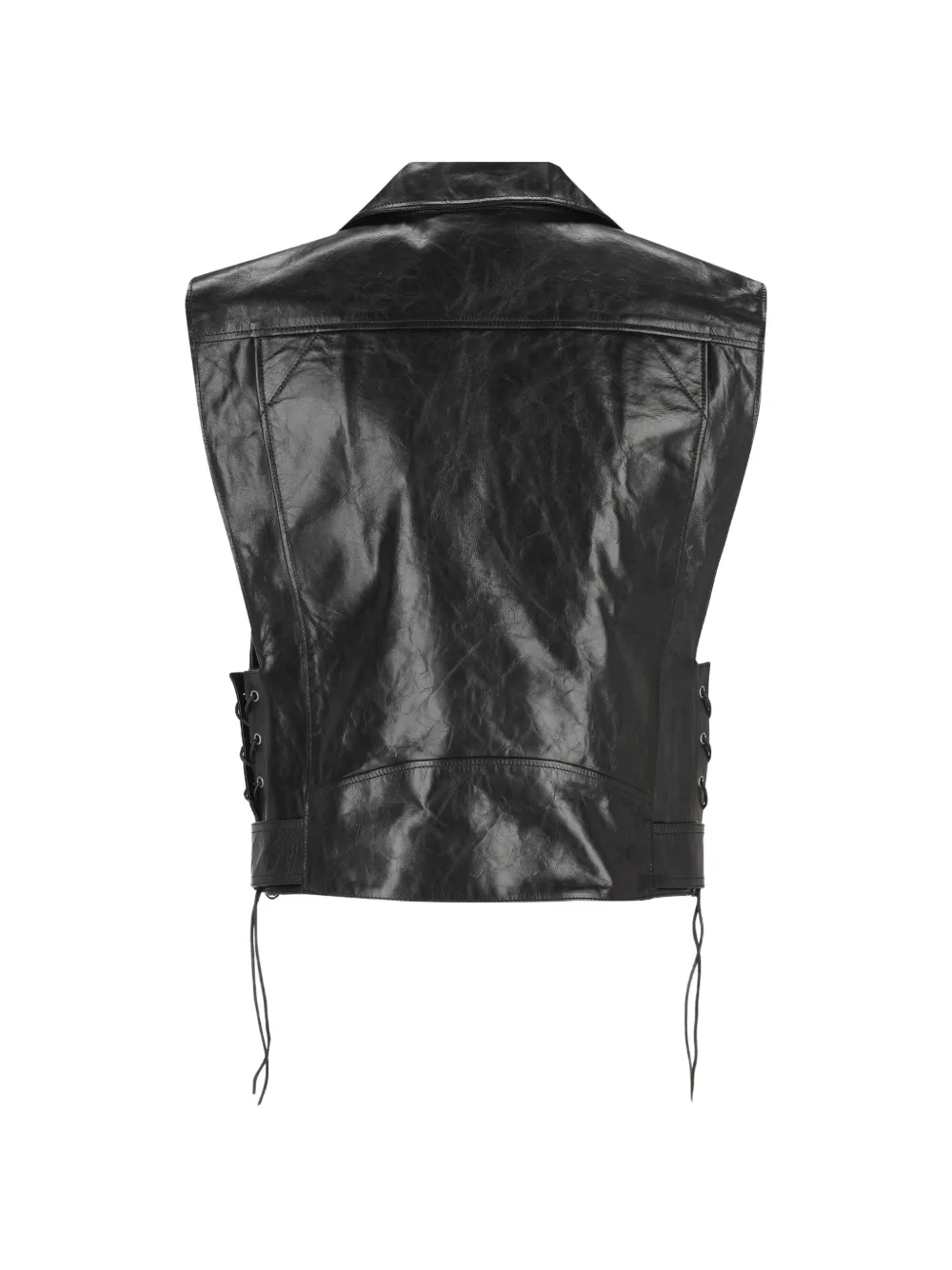 Saint Laurent Leren bikerjack Zwart