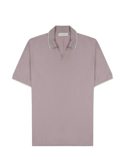 LUIGI GENTILE tipped-trim V-neck T-shirt