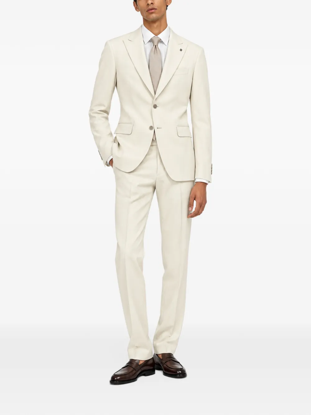 Tagliatore single-breasted linen suit Wit