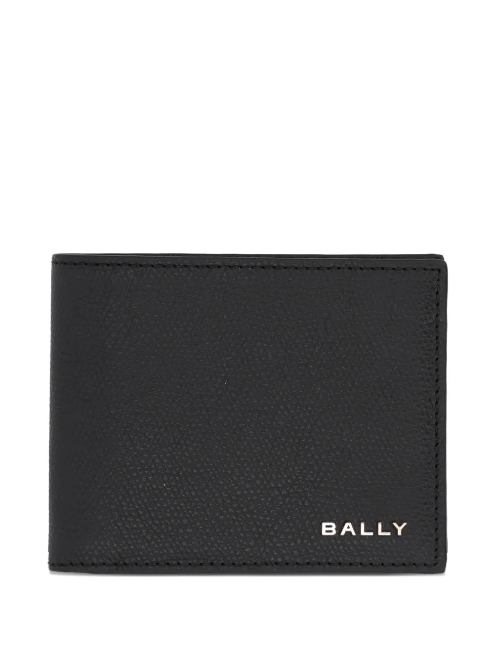 Bally logo-plaque grained leather wallet - Nero