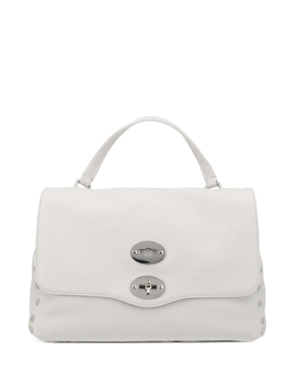 Zanellato small Postina® stud-embellished leather tote bag - Grigio