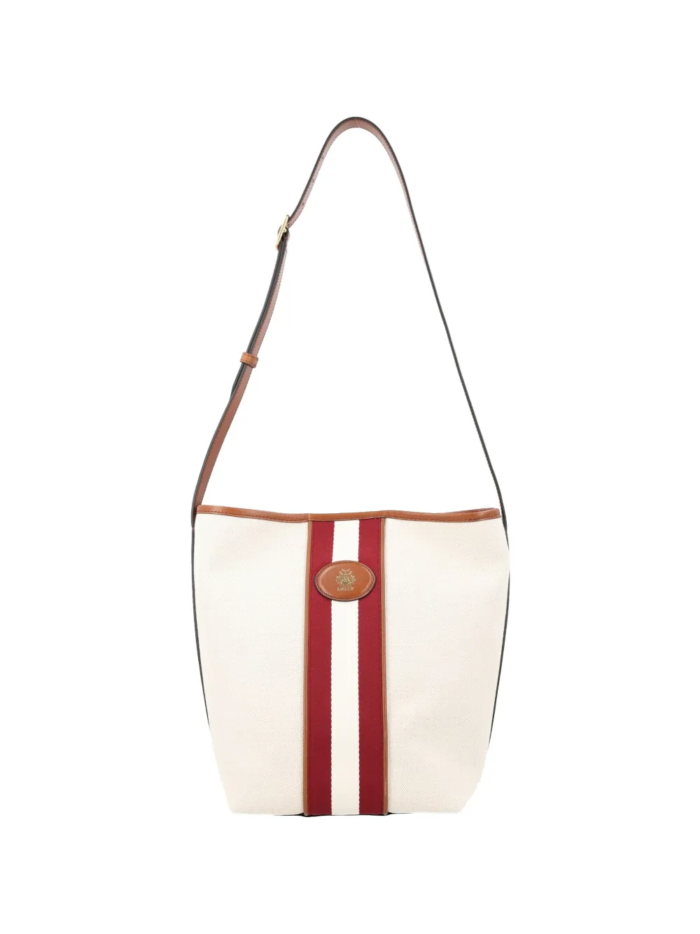 Bally stripe-detail logo-patch shoulder bag - Toni neutri