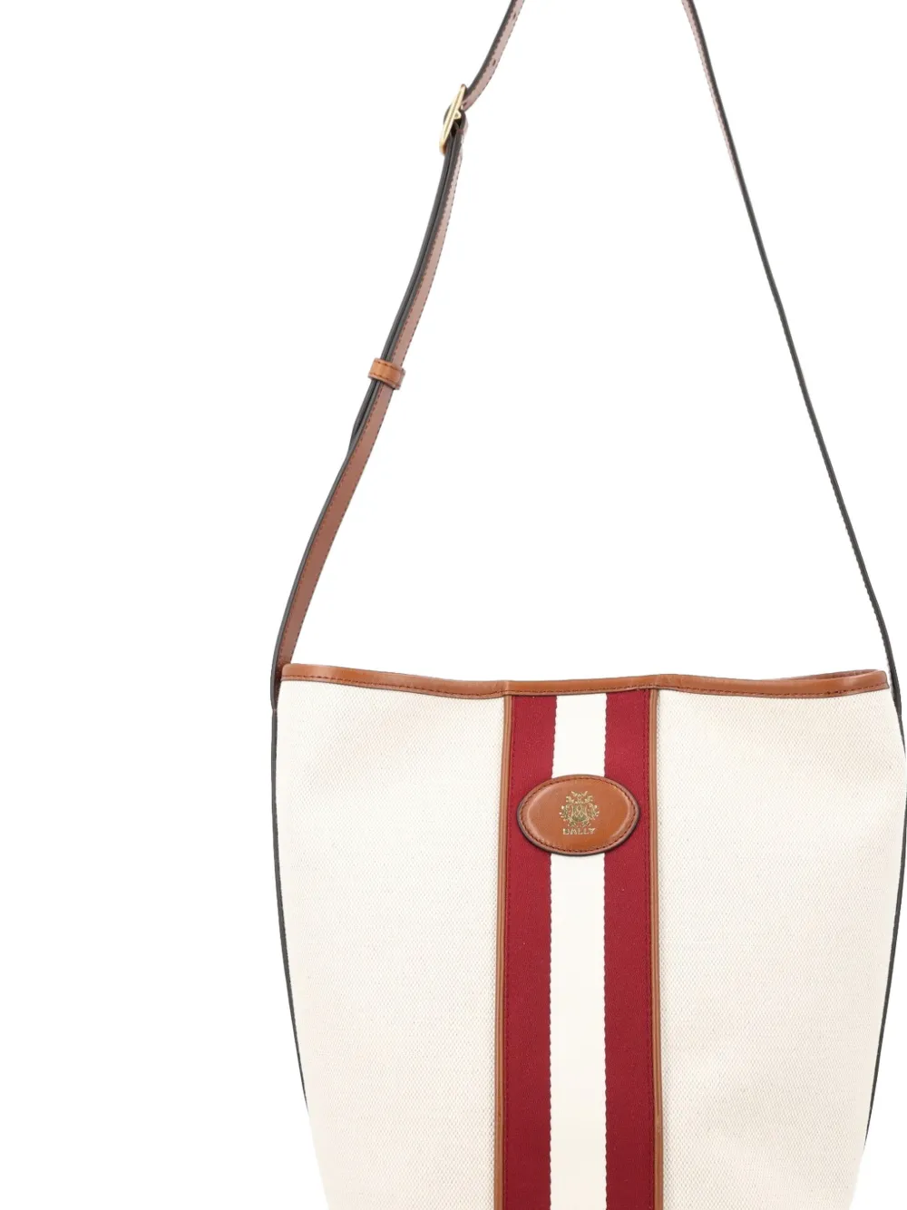 Bally Stripe-detail Logo-patch Shoulder Bag in Neutrals, view 2