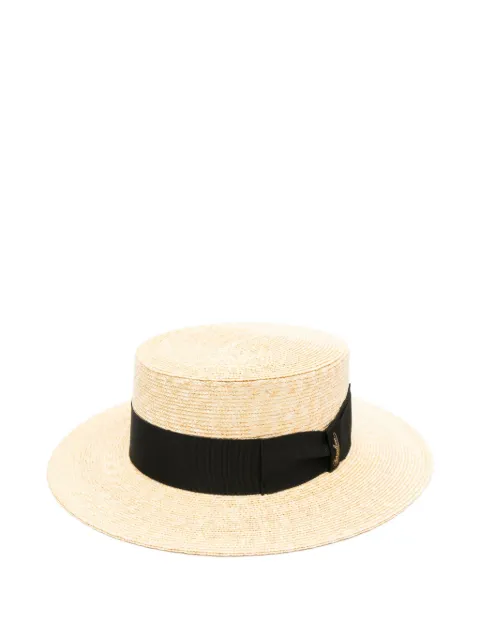 Borsalino bow-embellishment fedora hat