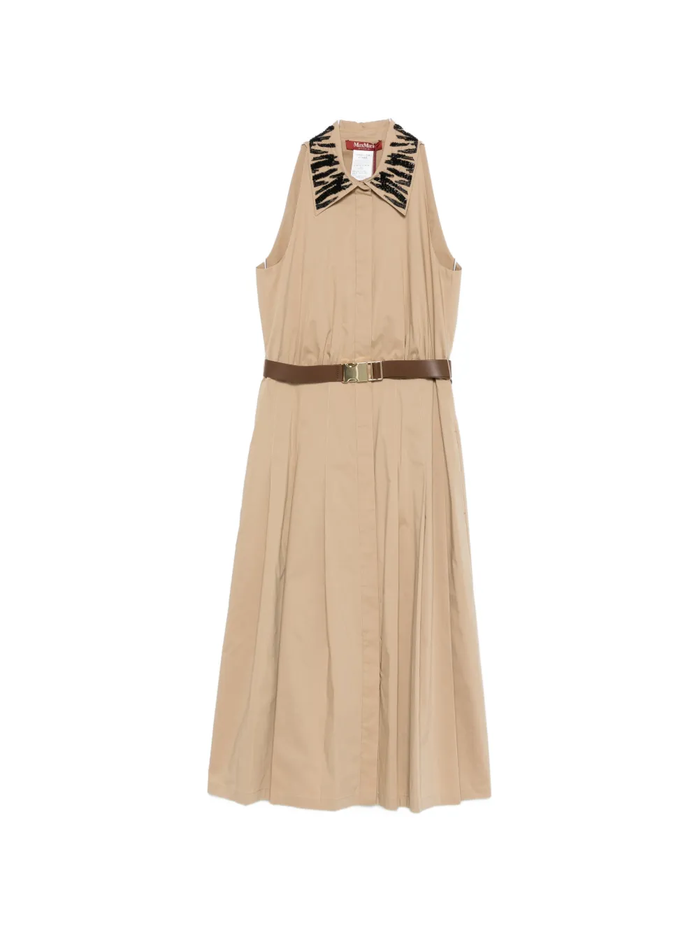 Max Mara beaded collared dress - Neutrals