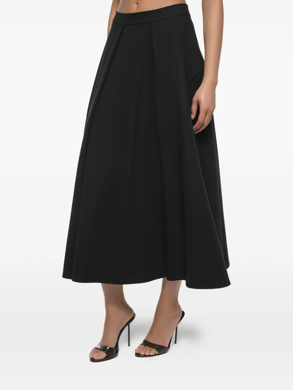 ANOUKI pleated midi skirt - Nero