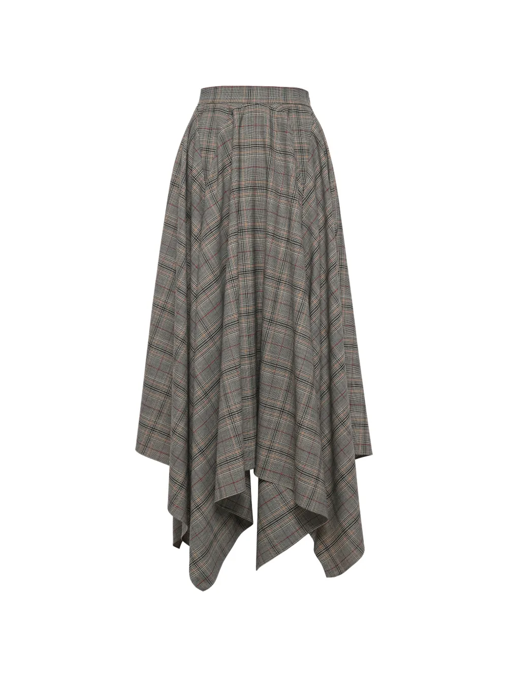 ANOUKI Checkered Asymmetric Skirt | Grey | FARFETCH