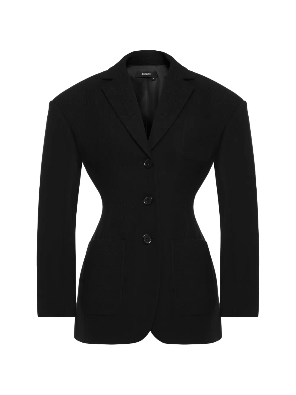 ANOUKI fitted-waist blazer - Nero