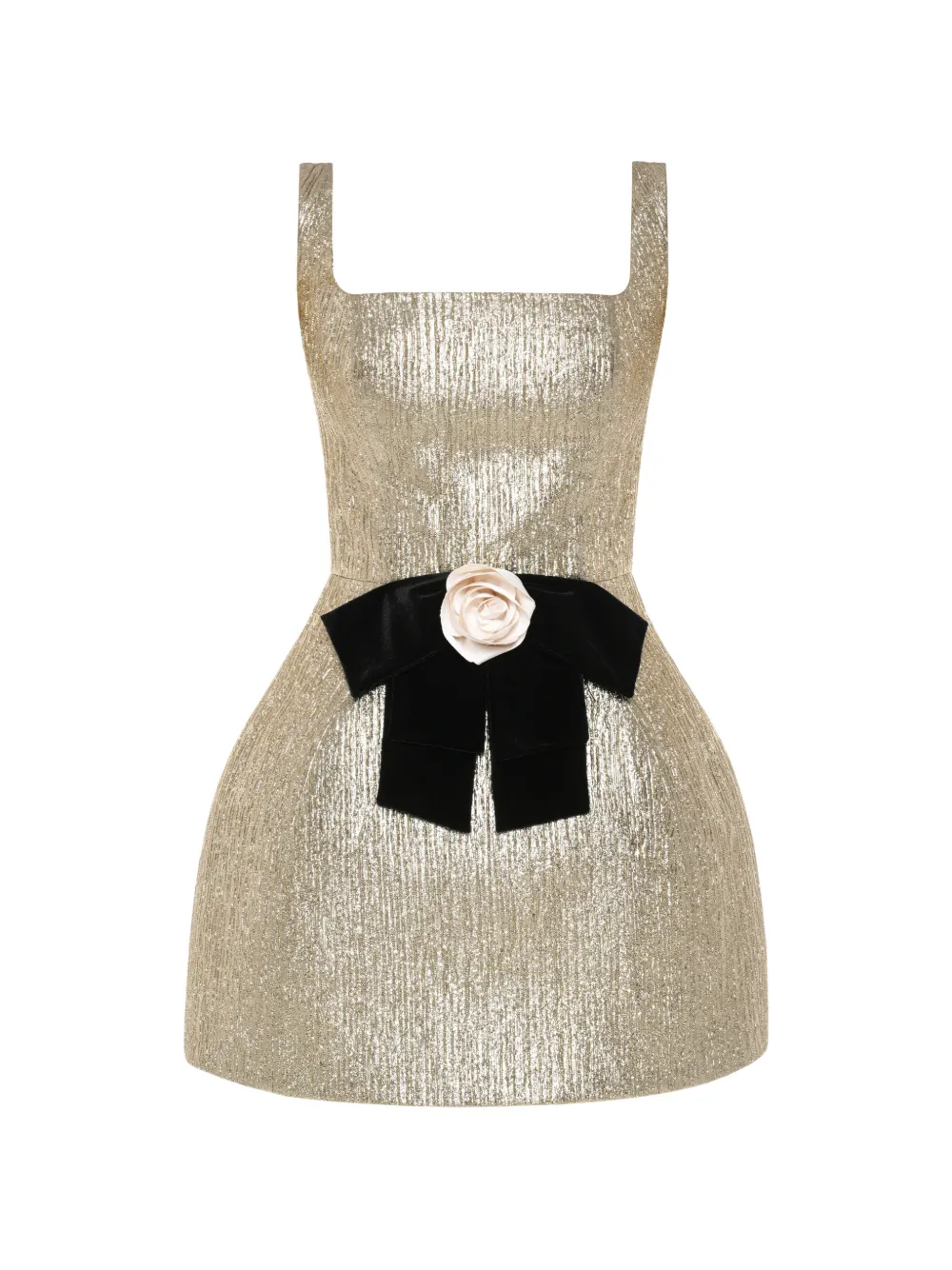 ANOUKI rose-appliqué mini dress - Oro