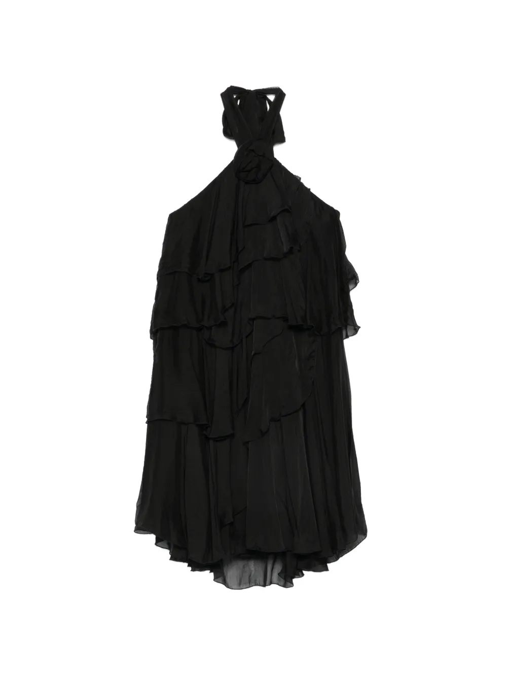 DIXIE ruffled halterneck dress - Schwarz