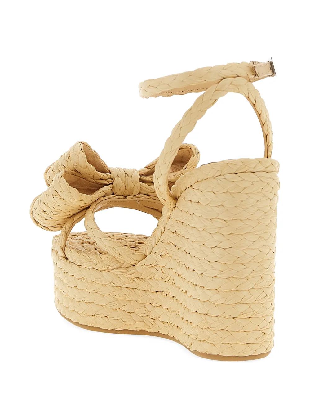 MACH & MACH Cadeau raffia sandalen met strik Beige