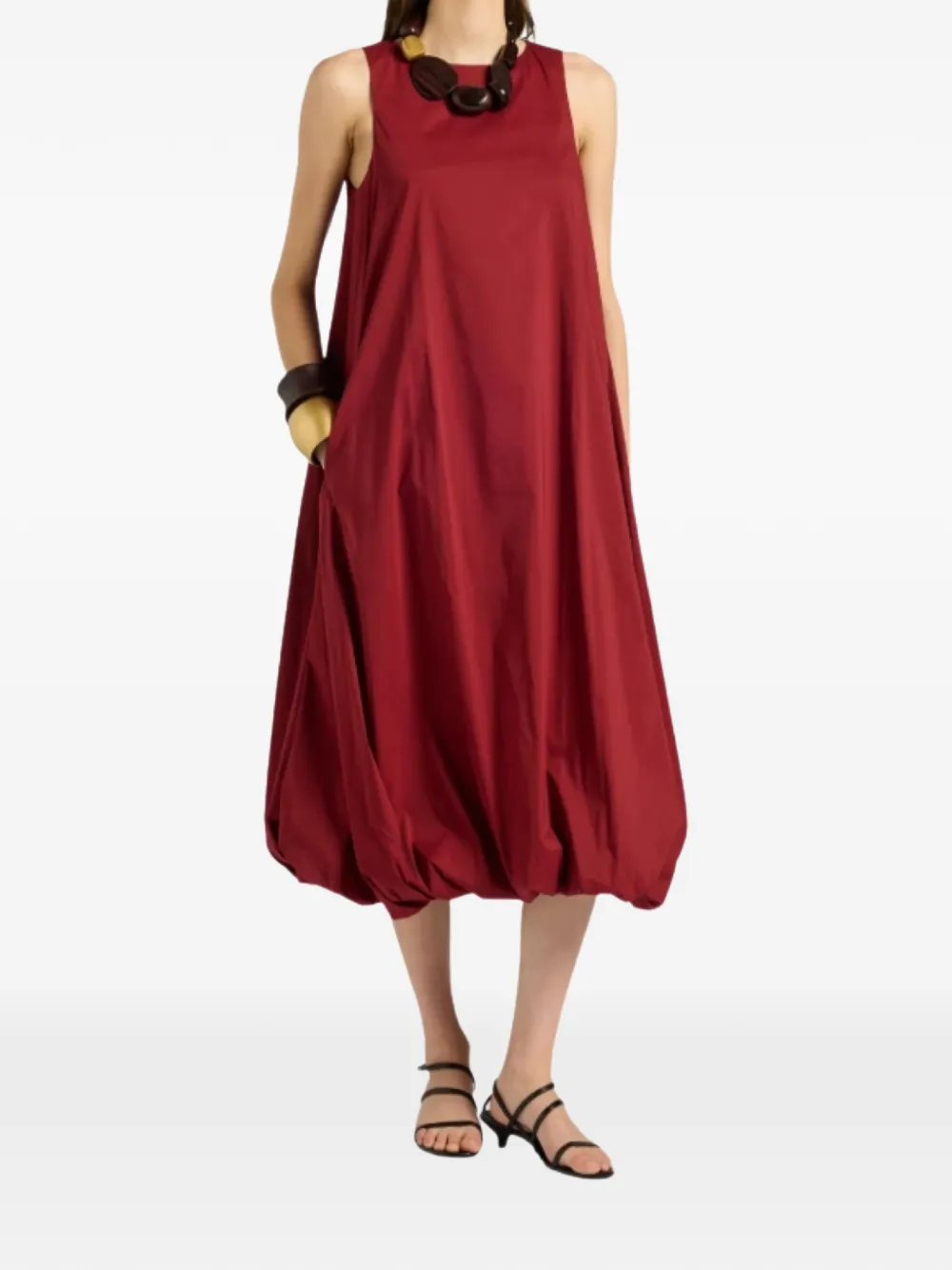 Liviana Conti Jeanne sleeveless bubble-hem dress - Rosso