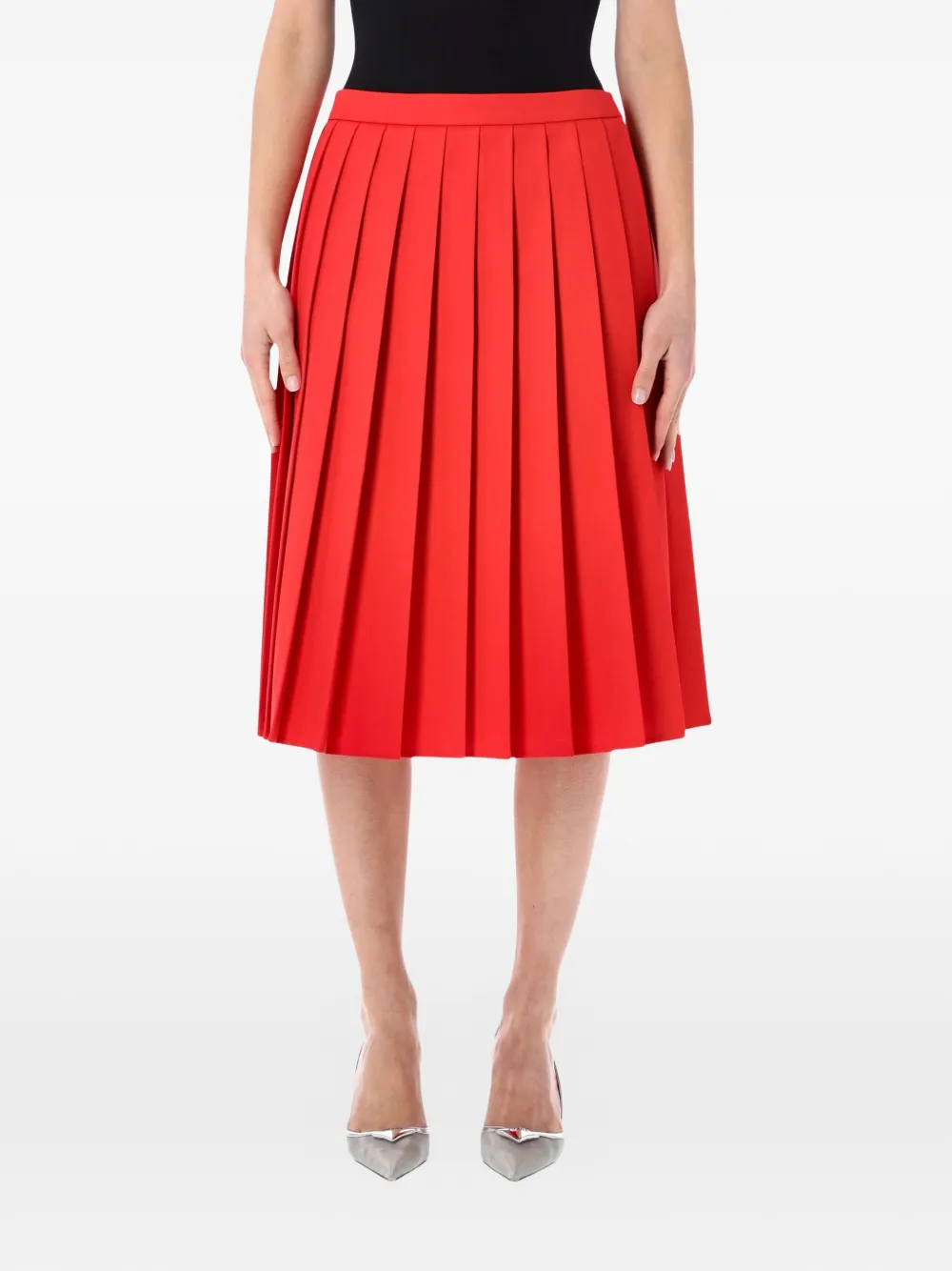 Prada pleated midi skirt - Rosso