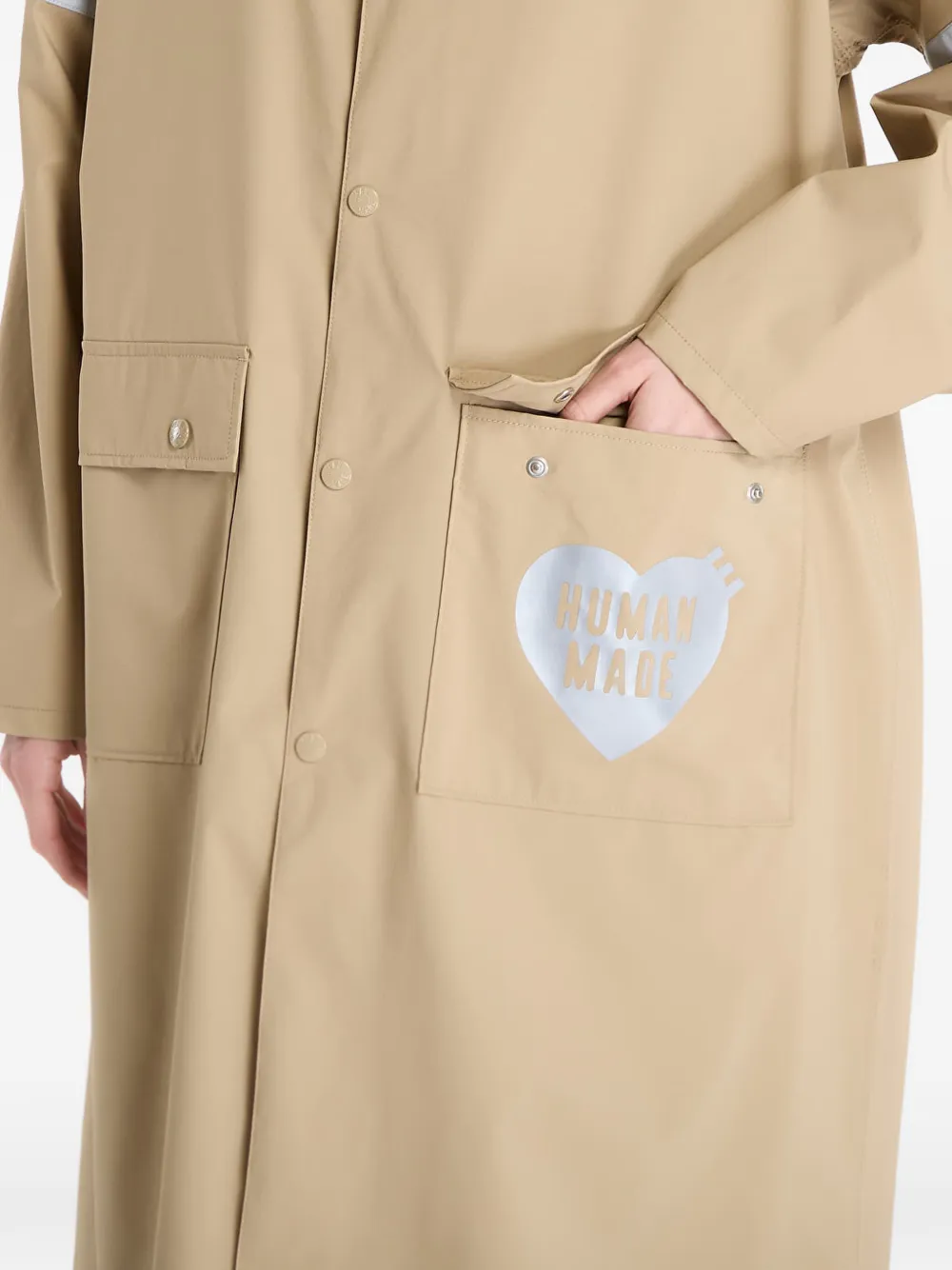 Human Made Packable Raincoat In Neutral