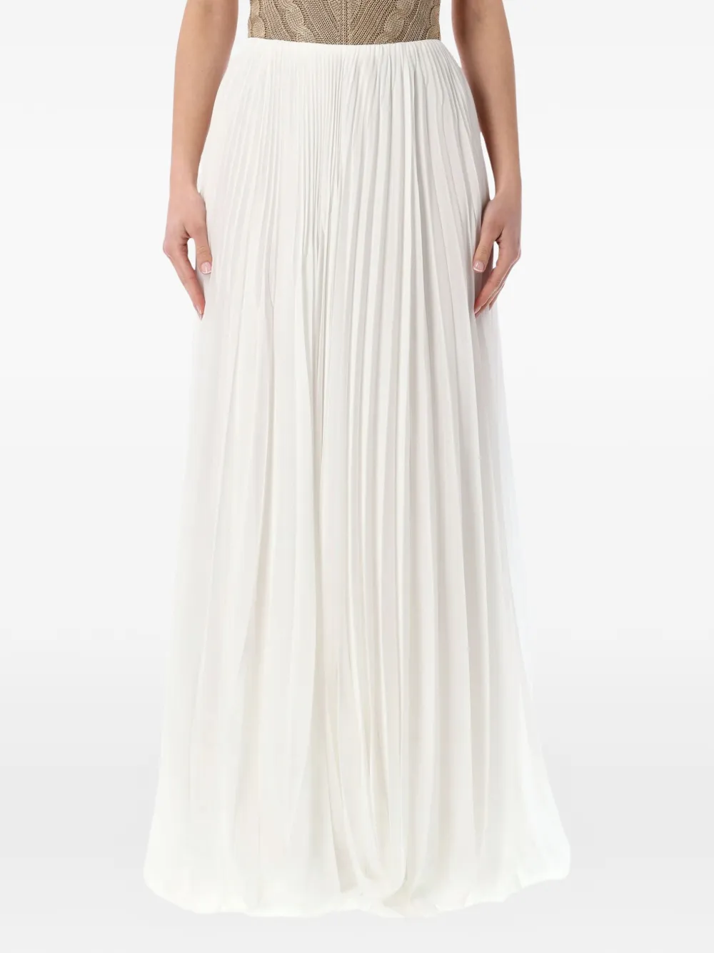 Ralph Lauren Collection Niccola pleated maxi skirt - Bianco