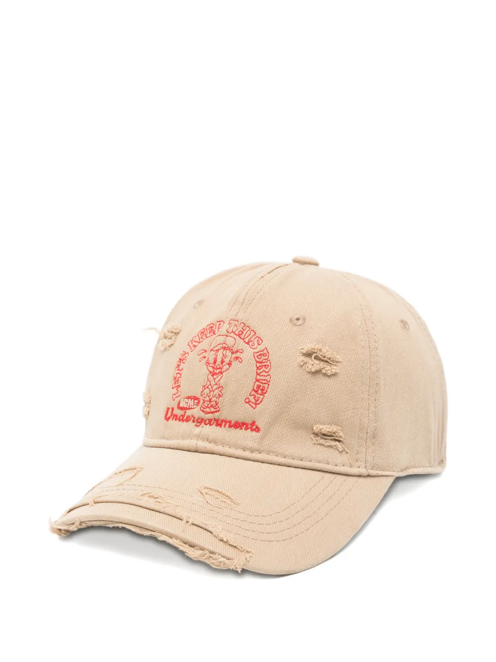 FRONT STREET 8 distressed embroidered baseball cap - Toni neutri