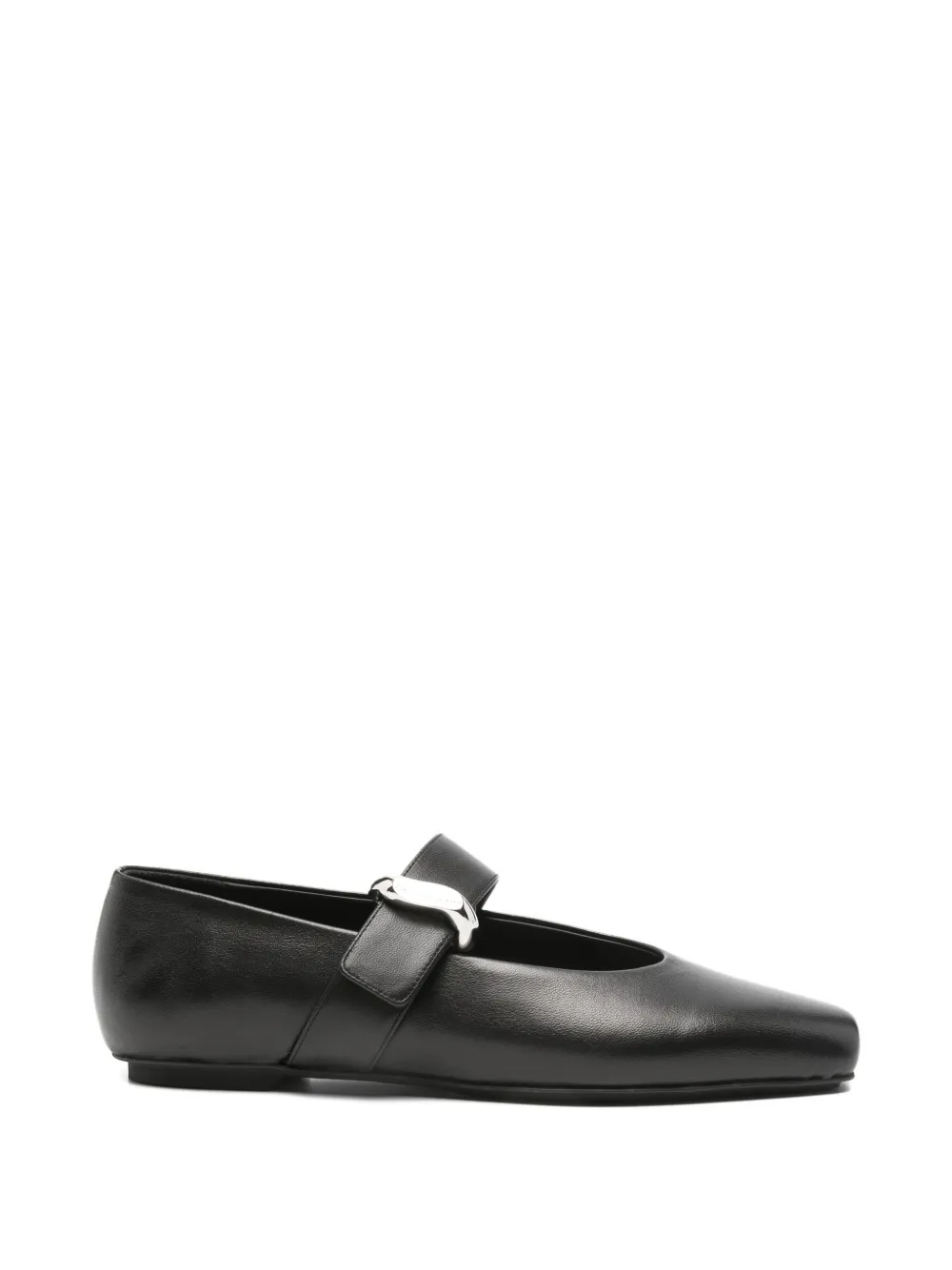 Emporio Armani touch-strap leather ballet flats - Nero