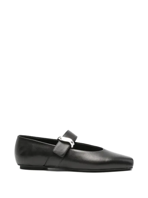 Emporio Armani touch-strap leather ballet flats