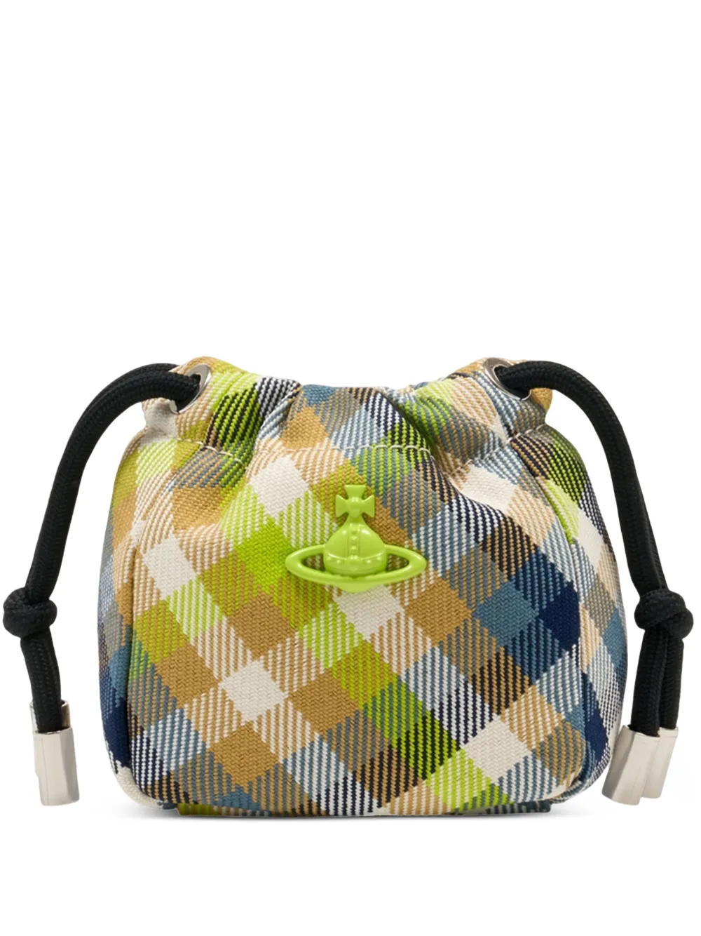 Vivienne Westwood Hilary plaid-pattern clutch bag - Toni neutri