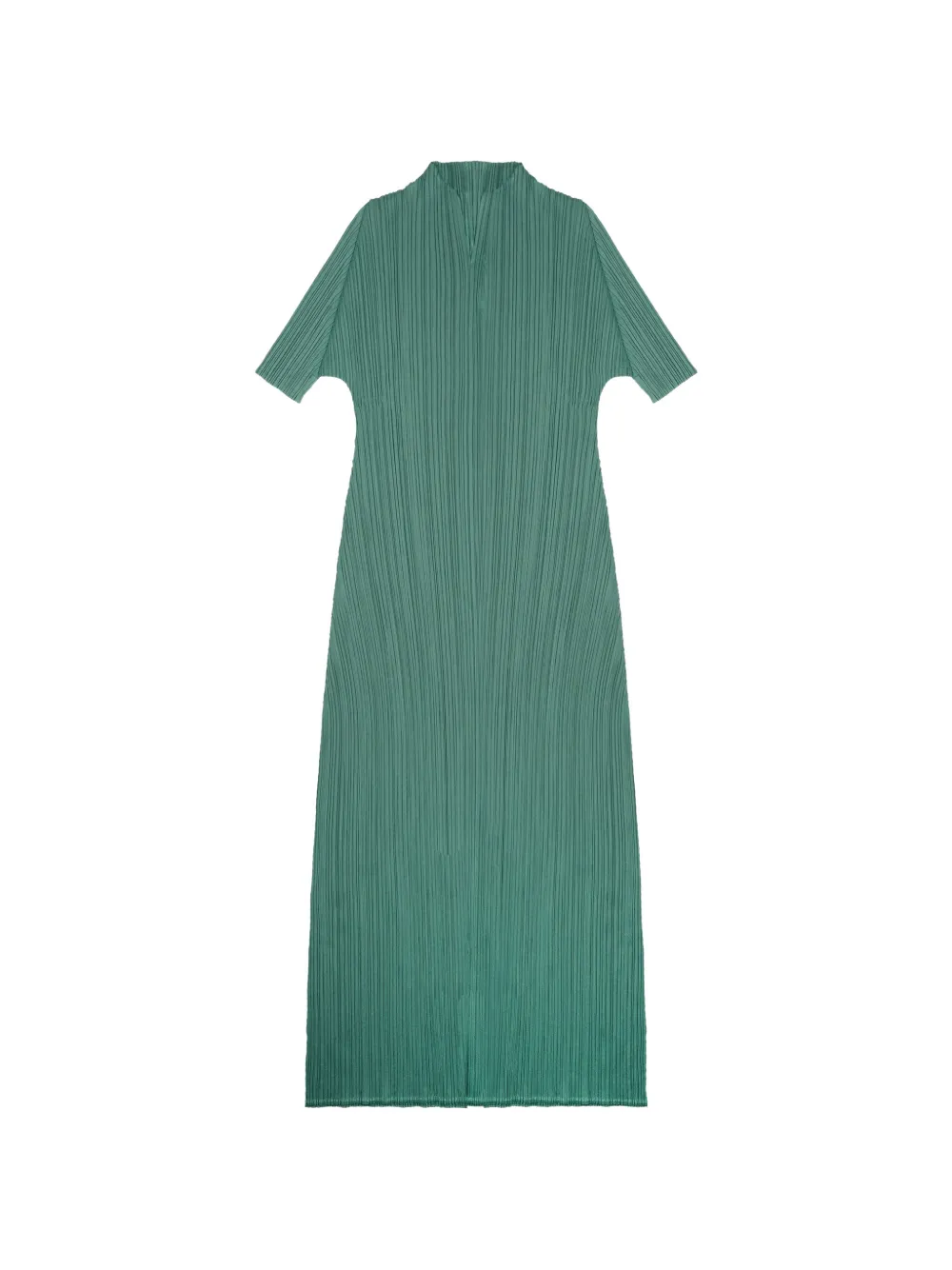 Pleats Please Issey Miyake March pleated short-sleeve midi dress - Verde
