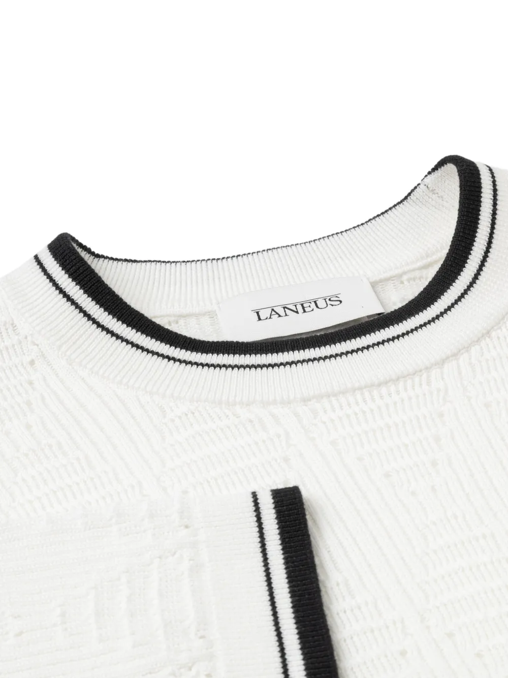 Laneus Geperforeerd gebreid T-shirt Beige