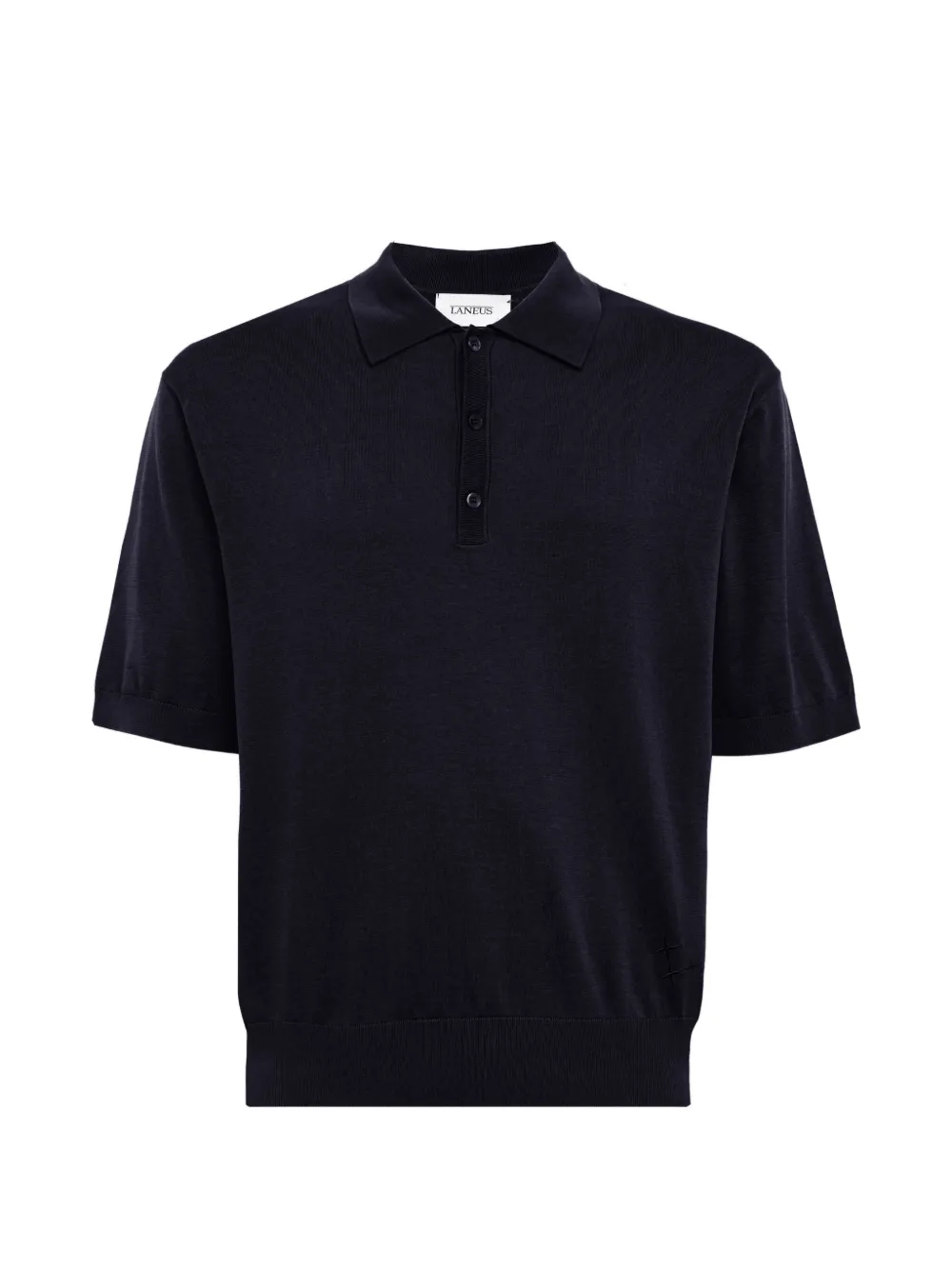 Laneus short-sleeve knitted polo shirt - Blu