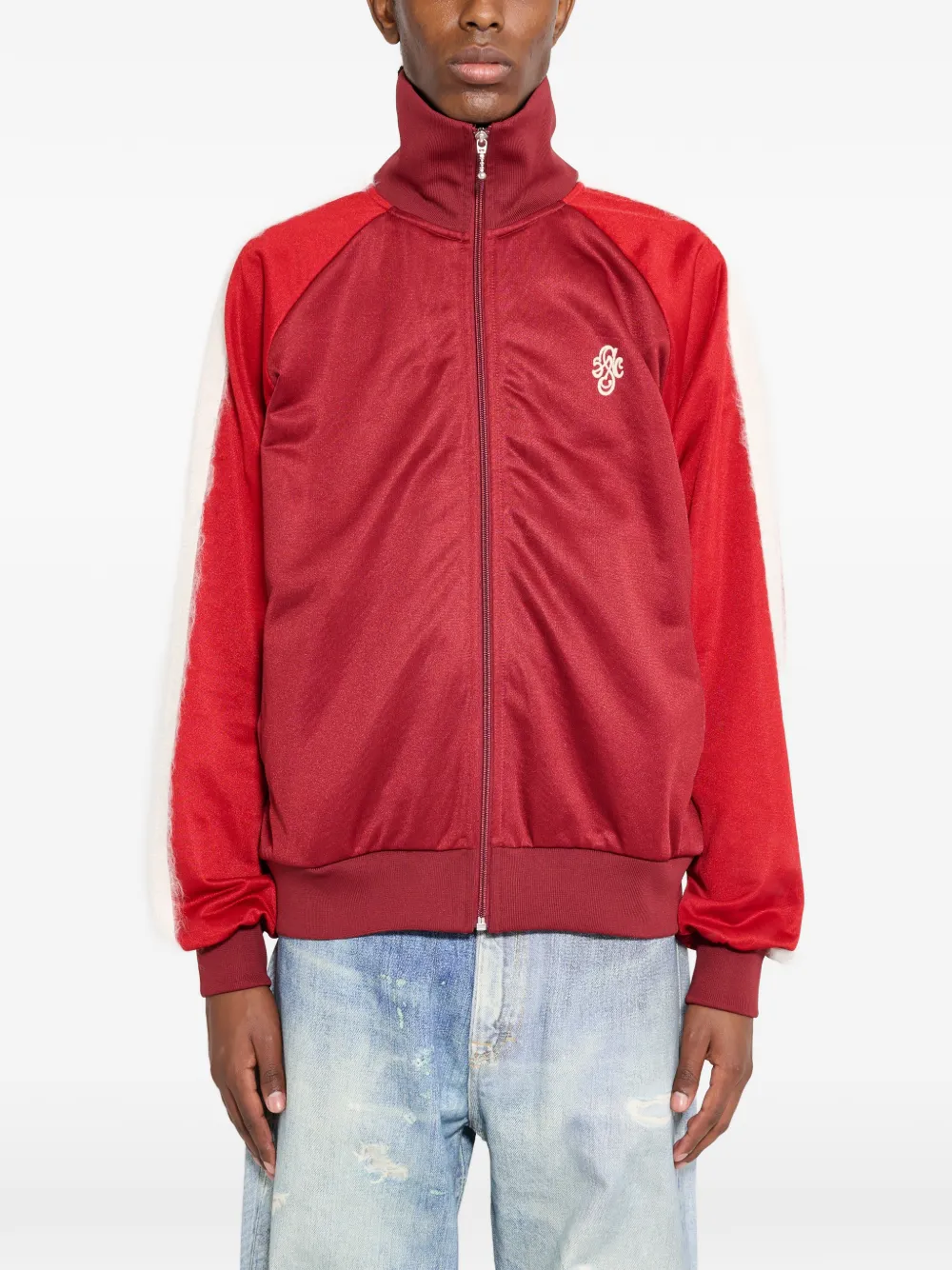 Stockholm Surfboard Club stripe logo jacket - Rosso